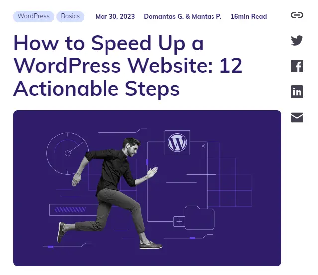 Hostinger’s guide on speeding up a WordPress site